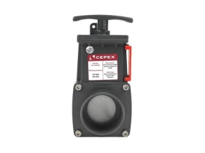 CEPEX Zugschieber 63 mm Ø mit Sicherungsclip und Ösen